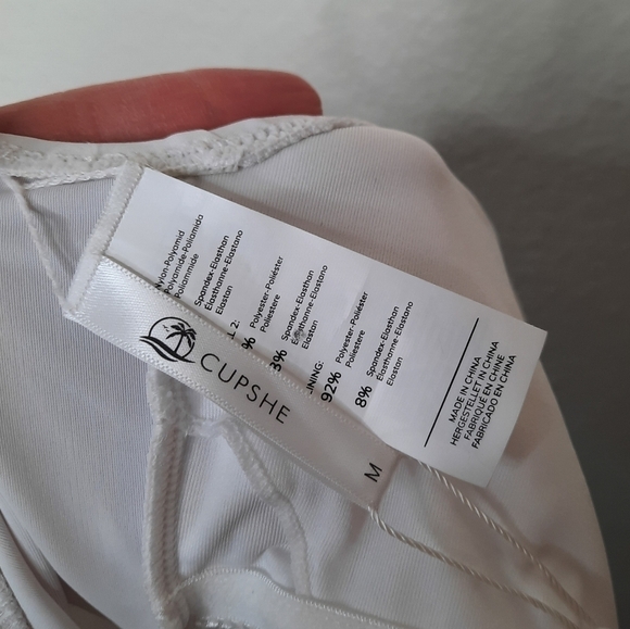 CUPSHE Blue and White Tie Waist One Piece Swimsuit M NWT - Picture 4 of 6